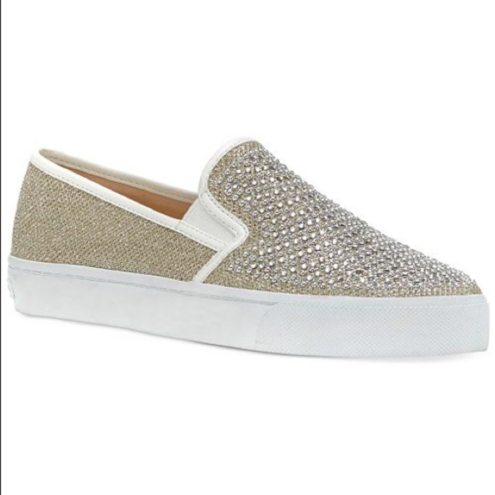 INC Champagne Rhinestone/Glitter Slip On Sneakers